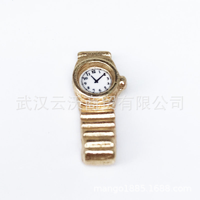 Wholesale Miniature Metal Dollhouse Model Toy DIY Microscopic Watch Wristwatch Compact Scale Collectible Building Model for Adults